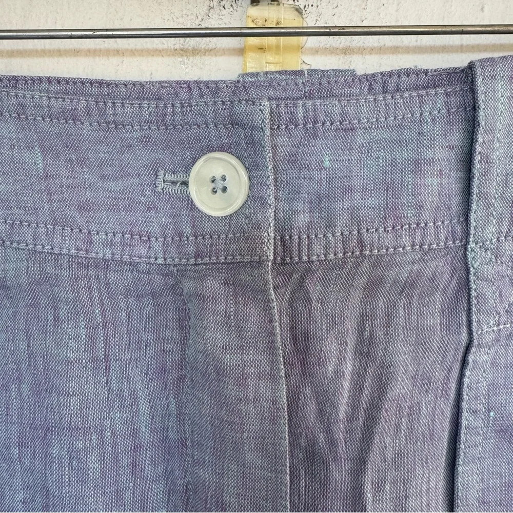 J. Crew Maryam Nassir Zadeh Dual-Tone Linen Trouser Purple Blue size 00